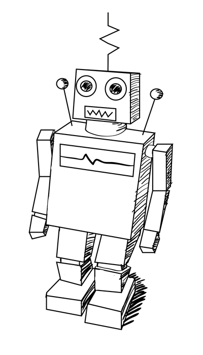 how to draw a classic robot