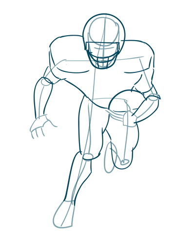 How to Draw a Football Player Step by Step